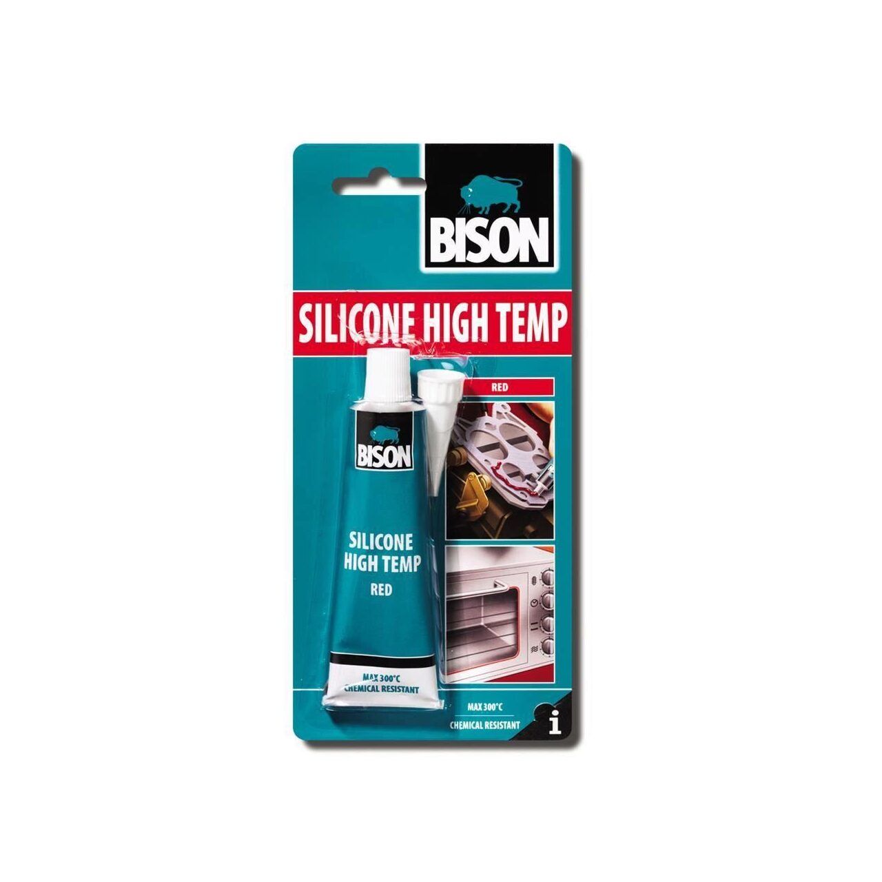 Silicon rezistent la temperaturi ridicate BISON High Temp, 60ml, roșu